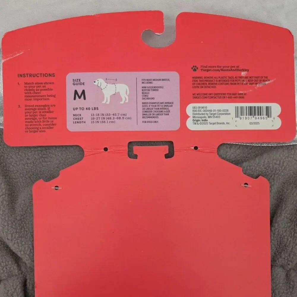 Boots & Barkley Dog Coat Silver Size Various
